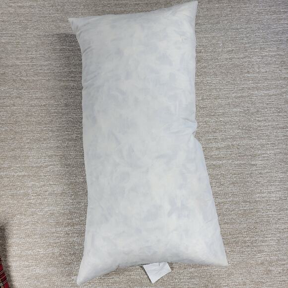 Vtg Newport Joy Lumbar Pillow 24” Plaid Trim Down Filled Holiday Christmas Decor - Picture 12 of 13